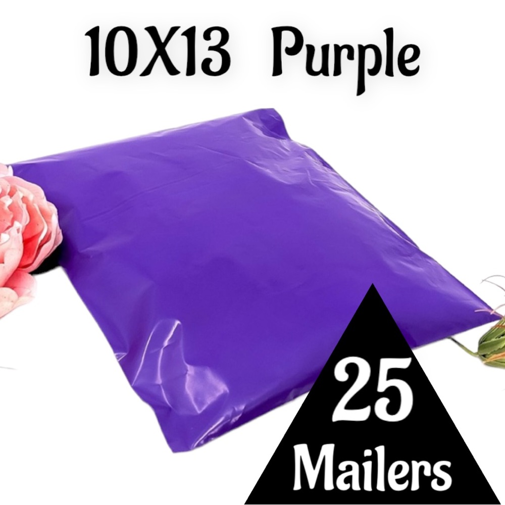 25 10X13 Poly Mailers Purple PRICE IS FIRM - Picture 5 of 9